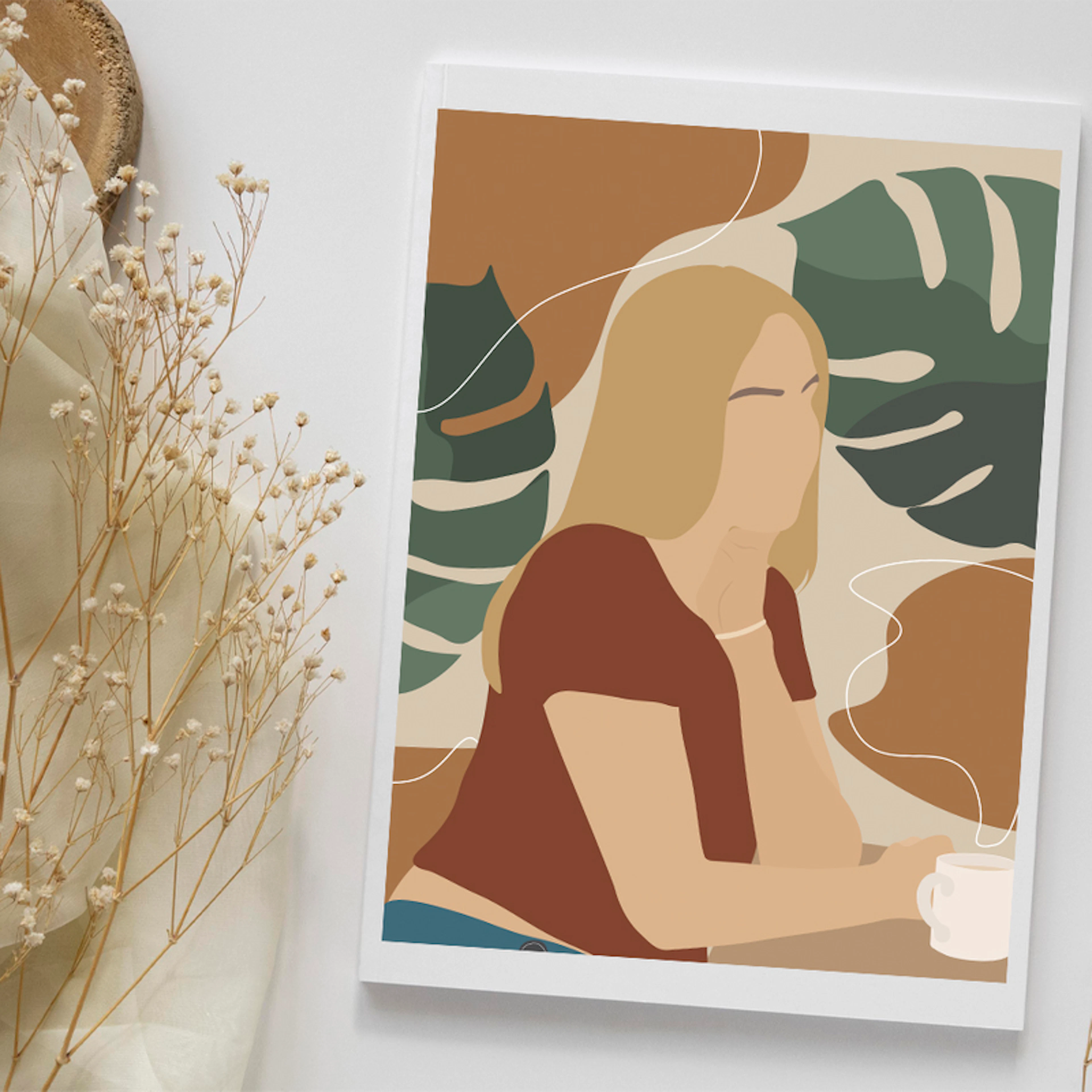 Dreamy Girl Abstract Illustration
